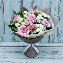 Букет цветов из:  Герберы, Альстромерии и Хризантемы #REPLACE_PRED# Ельдигино