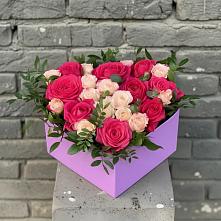 Цветочная композиция из Розы в коробке в Ельдигино