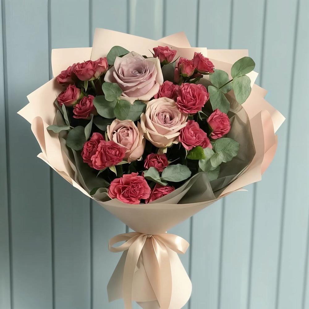 Букет цветов из: Гвоздики и Розы в Ельдигино