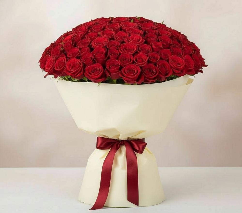 Букет 101 Красная роза Милано в Ельдигино