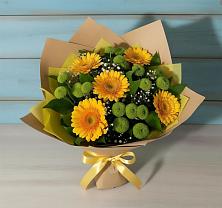 Букет цветов из:  Герберы и Хризантемы #REPLACE_PRED# Ельдигино