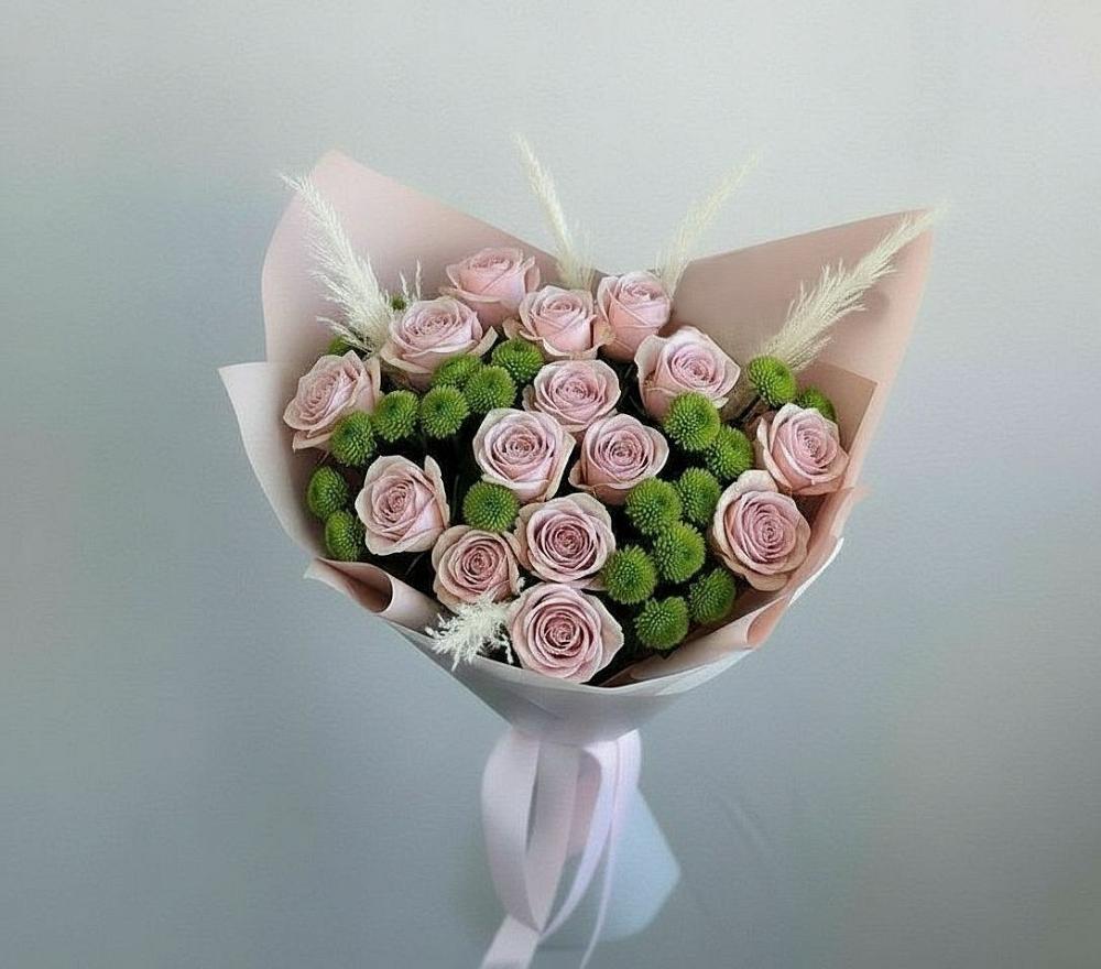 Букет цветов из: Розы и Хризантемы в Ельдигино