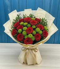 Букет цветов из:  Розы и Хризантемы в Ельдигино