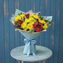 Букет цветов из:  Альстромерии и Хризантемы в Ельдигино