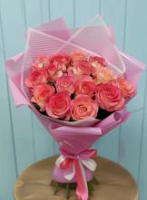 Букет 15 Розовых роз Равель в Ельдигино